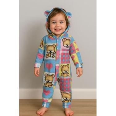 Imagem de Macacão Soft 1 ao 3 Menina com Capuz e Estampas Sortidas - Olv Jeans, 