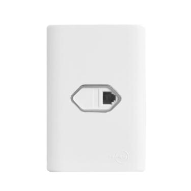 Imagem de Tomada RJ11 com Placa 4x2 Branca da Linha Novara - 1100/39 - DICOMPEL