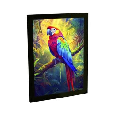 Imagem de Quadro Decorativo Arara Aves Floresta Ilustração Pintura Decoração Poster Quarto Sala
