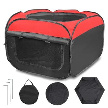 Imagem de ASTIMESA Caixa de chocadeira de porta dupla para pintinhos, chocadeira de galinha pop-up respirável, kit de iniciação grande dobrável para pintinhos, 114,6 x 50,5 cm, cercadinho/barraca comporta até