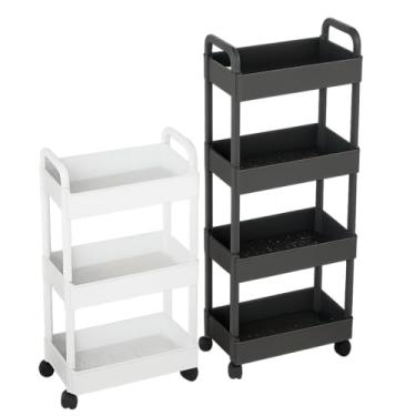 Imagem de Organizador Móvel Com 4 Prateleiras Para Diversos Itens Com Rodinha(4 camadas (preto))