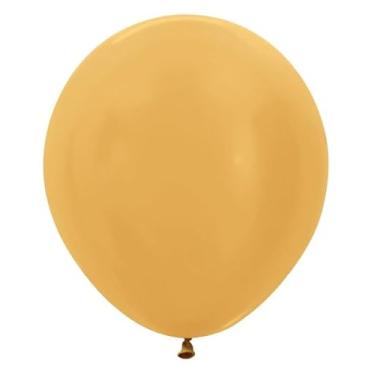 Imagem de Balão de látex redondo dourado metálico 45,72 cm | 6 balões