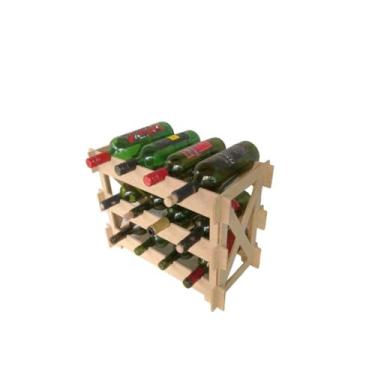 Imagem de Adega Madeira Compacta Para Vinho 12 Garrafas - Balcão Piso