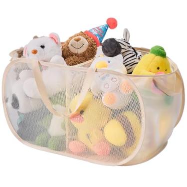 Imagem de Caixa organizadora de brinquedos grandes para crianças, meninos, meninas – Caixas dobráveis de armazenamento de brinquedos com divisórias e 2 alças resistentes para sala de estar, quarto, sala de