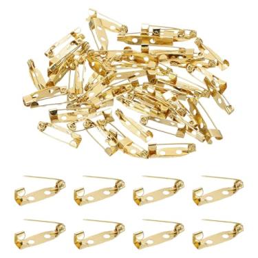 Imagem de PATIKIL Broche traseiro de 50 peças, pino de barra de 20 mm (0,78"), fecho de segurança, amarelo