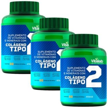 Imagem de Kit 3 Colágeno Tipo 2 Vitaflex Vitalab 30 Cápsulas