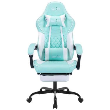 Imagem de Cadeira Gamer Ergonômica com Apoio para Lombar e Cabeça, SUKIDA, Azul