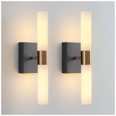 Imagem de Conjunto de Luminárias de Parede em Estilo Moderno, 2 Peças, 110V 10W, KUZZULL, Preto F...
