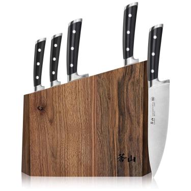 Imagem de Conjunto de Facas com Bloco de Bancada Multinível, 6 Peças, CANGSHAN 1024876, Preto