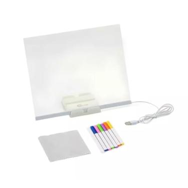 Imagem de Luminária LED Escrever Abajur 3D 15X15 Quadro de notas Tela paa escrever Decoração Quarto Sala em acrílico LED