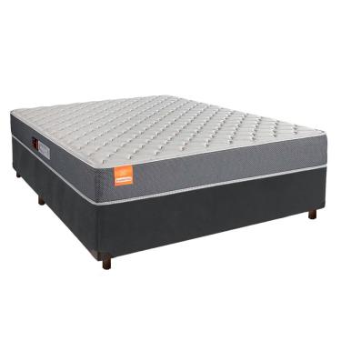 Imagem de Cama Box Cinza Casal + Colchão D23 Pro Inducol