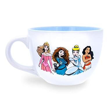Imagem de Silver Buffalo Disney Princess Adventure Begins Here Caneca de sopa de cerâmica, 680 g