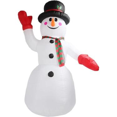 Imagem de Boneco De Neve Inflável Led 2,40Mt Enfeite Natal 110V/220V