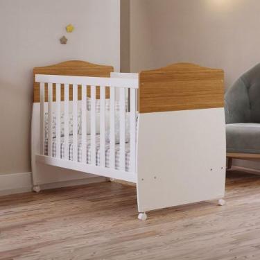Imagem de Berço Mini Cama Conforto 100% Mdf Nature/Branco - Permóbili, Marrom Cl