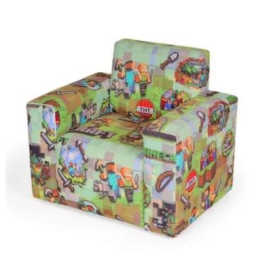 Imagem de Poltrona Infantil Temática Preebel Minercraft - Arysson Móveis, Natura