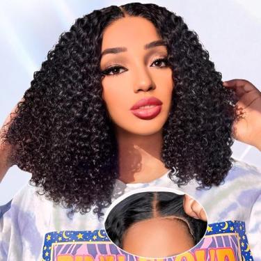 Imagem de Peruca AISI Glueless Short Curly Bob 100% cabelo humano 35cm