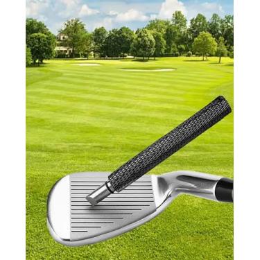 Imagem de Ferramenta de limpeza e afiador de sulcos para taco de golfe, design de aço inoxidável durável para ranhuras U e V, ferramenta de escova de clube, acessórios de golfe, preto