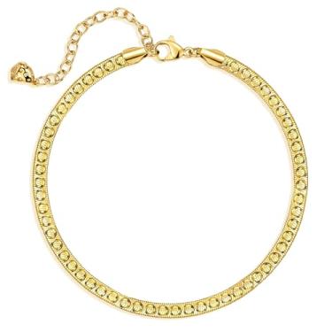 Imagem de Tornozeleira dourada feminina corrente de cobra 4 mm