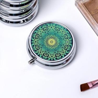 Imagem de Caixas de joias decorativas de metal de grade única de 3 grades redondas de armazenamento, caixa de joias, mini caixa dobrável portátil para mulheres, amigas, mulheres, aniversário, amizade, Natal