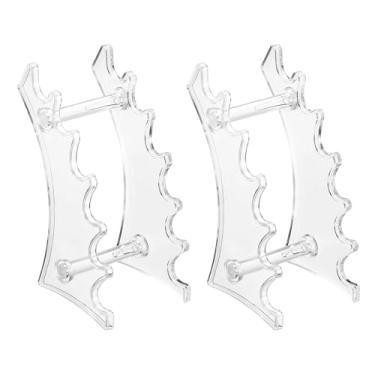 Imagem de Pacote com 2 porta-canetas de plástico, suporte de exibição de caneta de acrílico com 6 compartimentos, suporte para sobrancelhas, organizador de pincéis de maquiagem para escritório e casa