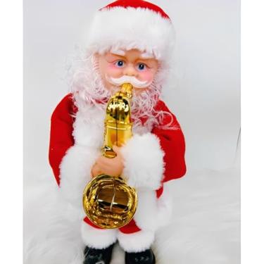 Imagem de Papai Noel Dançante com Saxofone Musical – Decoração Natalina com Música para Casa, Festa ou Árvore de Natal