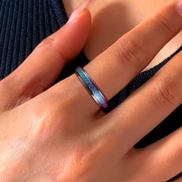 Imagem de Anéis Fidget para mulheres e homens, anel giratório de aço de titânio para alívio da ansiedade, estresse, glitter, jateamento de areia, joia de ansiedade para presentes femininos, Liga de aço, Sem