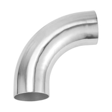 Imagem de TUCKBOLD 89 mm/3,5" OD 90 graus curva 6061 tubo de liga de alumínio intercooler superfície polimento entrada de ar mangueira de conexão dupla cabeça plana 150 mm 15.0 cm 1mm 0.1 cm