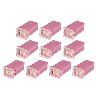 Imagem de Generic 10 peças padrão em forma de caixa fusível 30 amperes, universal para caminhonetes carros SUV, plástico durável, metal rosa
