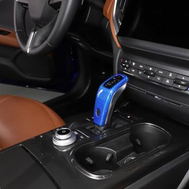 Imagem de Aotumcer Capa de manípulo de mudança de marchas de carro compatível com Maserati Levante 2019-2023 Maserati Ghibli 2019-2023 Maserati President, acessório de manípulo de câmbio de material de carbono