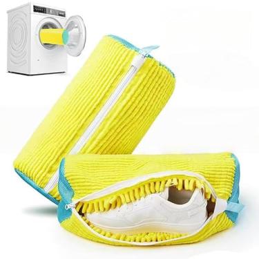 Imagem de Sacos de lavagem de sapatos para máquina de lavar, bolsa de sapatos de lavanderia para lavadora e secadora, amarelo