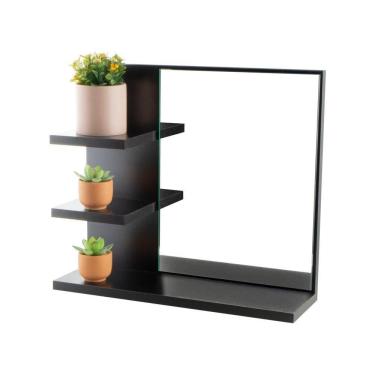 Imagem de Armário Para Banheiro Com Espelho Nice Preto 40Cm