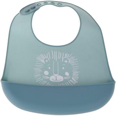 Imagem de Babador Cata Migalha Silicone Impermeável Azul