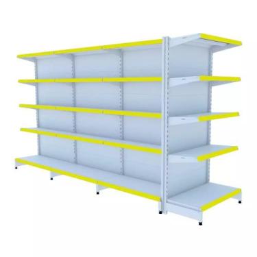 Imagem de Gondola Centro 170 Fit Ate 3 Metros 1 Ponta Branco 35b Pe Amarelo - AM