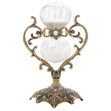 Imagem de Ampulheta de 30 minutos, temporizador de areia giratório com gravação exclusiva de 30 cm, relógio de areia de metal antigo de 60 minutos, ampulheta de vidro vintage de latão para casa, mesa, decoração