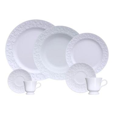 Imagem de Jogo De Jantar Chá Café 42 Peças Porcelana Relevo Tassel Germer 6 Pess