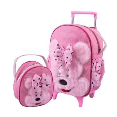 Imagem de Mochila De Rodinhas Infantil Bichinho com Lancheira Escolar Tam. G - L