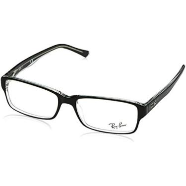 Imagem de Ray-Ban Óculos De Grau Unissex Quadrados Rx5169 (Preto Com Transparente 2034, 52)