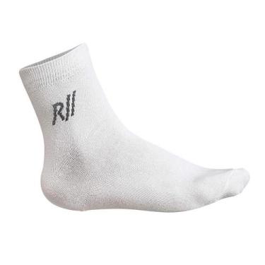 Imagem de Meia Casual Masculina Rafarillo Meio Cano Branca, Par.