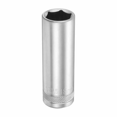 Imagem de HARFINGTON Soquete profundo de 6 pontos 1/5.1 cm Drive 18 mm de profundidade métrica CR-V aço polido niquelado 78 mm / 3,1" ferramenta de soquete sextavado longo para reparo de parafusos de porcas