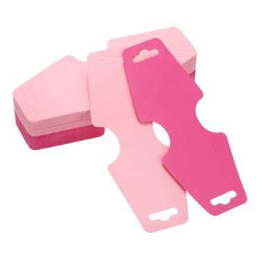 Imagem de PATIKIL Cartões de exibição de colar e pulseira, 100 peças, porta-cartões em branco, embalagem de joias para pendurar colares, gargantilhas, brincos, faixa de cabelo (rosa claro/vermelho rosa, 12 x 5