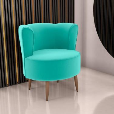 Imagem de Poltrona Decorativa Para Sala Amapá Veludo Verde Menta