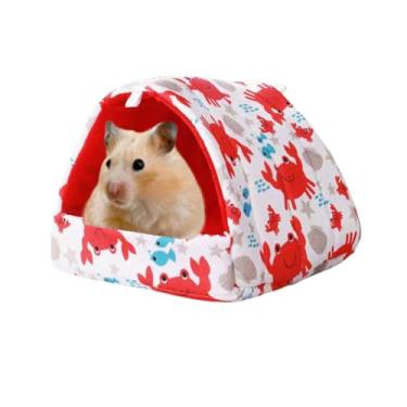 Imagem de Esconderijo de animais pequenos, cama de porquinho-da-índia, lavável, acessórios para gaiolas para camundongos, chinchilas, hamsters, ouriços, furões, dragões e ratos barbudos (branco, 15 x 15 cm)