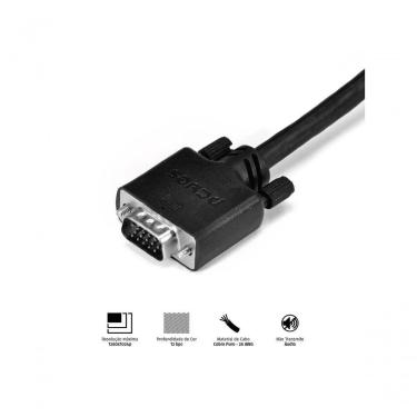 Imagem de Cabo De Vídeo Vga 3+6 15 Pinos Macho Para Vga 3+6 15 Pinos Macho 28awg Puro Cobre 30 Metros - Pvm36-30