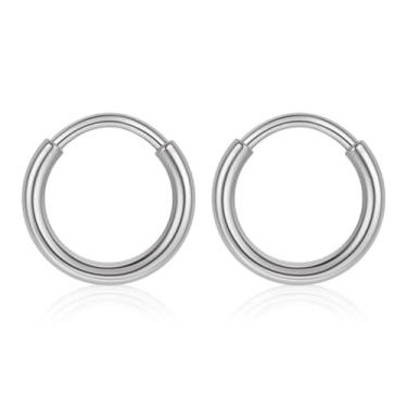 Imagem de Niaspi Anéis de nariz de argola de aço cirúrgico 316L 20G, joia de septo, piercing de nariz, cartilagem, concha, hélice, tragus, pequenos brincos, argolas para lábios, piercing corporal, joias para