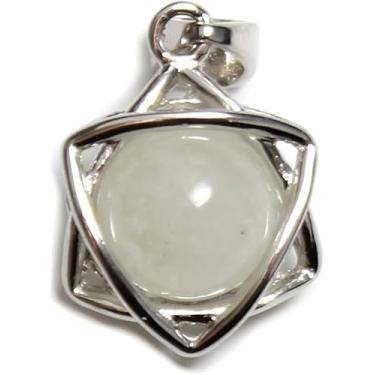 Imagem de COSUMOSU Pingente Estrela de Davi Vidro Líbio Prata Unissex