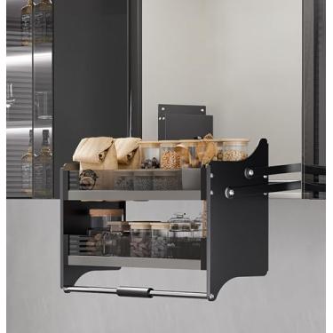 Imagem de Organizador de armário de montagem na parede, prateleira de cozinha removível, organizador de rack de temperos, prateleira suspensa, para cozinha (W90 cm)