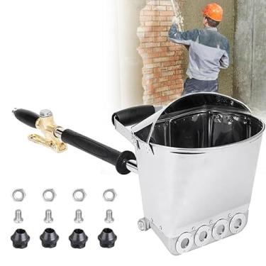 Imagem de JYXYXSCP Pulverizador de parede de estuque, ferramentas de concreto para pintura de parede, pulverizador de argamassa de cimento de estuque, 4 pistolas pneumáticas de pulverização de argamassa de