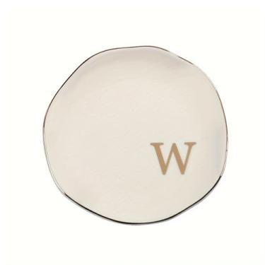 Imagem de Bandeja de joias de cerâmica com letras de 12 cm, prato decorativo para anéis, brincos, colares, pulseiras, chaves de relógio, aniversário, dia das mães, casamento, presente de Natal para mulheres