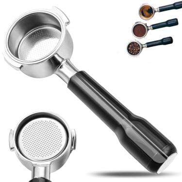 Imagem de Filtro portátil sem fundo de 51 mm e tela de disco, cabeça de aço inoxidável de 2 orelhas, com cesta de filtro de copo de capacidade de injeção dupla de aço inoxidável compatível com Delonghi ECP3420