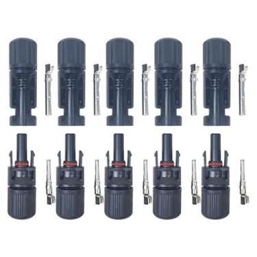 Imagem de 5 Pares Conector Mc4 Painel Energia Solar Fotovoltaica - Solemais